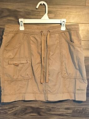 Marmot Cargo Hiking Skort Skirt Tan Drawstring Waist Womens Size 6